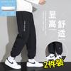 Calças de seda de gelo Verão Masculino Fino Moda All-match Calças casuais soltas Esportes de secagem rápida Harlan Cropped Calças