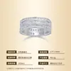 Anillo de Plata S925 con Moissanita para Mujer, Anillo de Círculo Completo de Tres Filas, Anillo Versátil Apilable de Lujo Ligero, Suministro Directo de Fábrica