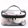 Bolsa de Maquiagem Transparente Estilosa de Camada Dupla, Necessaire de Viagem à Prova d'Água, Bolsa de PVC para Acessórios de Cabelo e Esmaltes, Bolsa de Praia, Bolsa Organizadora