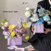 Bolsa de Tote con Patrón de Diamantes Macaron, Bolsa Impermeable para Arreglos Florales, Empaque para Ramos de Flores, Suministros para Floristería, Bolsa de Transporte para Empaque DIY