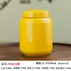 Frasco Sellado de Cerámica Color Sólido Amarillo Imperial Botella para Miel con Tapa de Silicona, Frasco para Crema a Prueba de Fugas, Frasco para Polvos, Frasco para Almacenamiento de Té