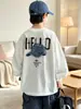 Roupas Infantis Zhilili Camiseta Básica de Algodão Puro para Meninos 2026 Outono Nova Blusa de Manga Longa Infantil Roupas para Bebê Menino Tendência
