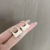 Pendientes de Bolso Blanco con Goteo de Aceite Retro Creativo Estilo Coreano Lujo Ligero Temperamento de Gama Alta Minimalista Dulces Accesorios para Pendientes