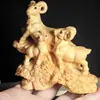 Talla en Madera de Tuya Taihang Adornos Sanyang Kaitai Adornos para Coche de Madera Maciza Juguetes Culturales de Madera Artesanías Regalos Creativos