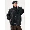 Nueva chaqueta de cuero para hombre 2026 con cuello alto, con un diseño elegante y genial, corte holgado y una estética de ropa de trabajo moderna, disponible en tallas grandes