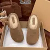 Versión de piel de vaca Sangpo papa pequeña Birkenstock zapatos de mujer medias pantuflas suela gruesa sin cordones lana cálido algodón zapatos zuecos