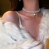 Moderna Sencilla Cadena de Perlas Estilo Chanel Cadena Clavicular Collar de Dama Elegante de Alto Nivel Nueva Moda