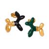Pendientes de acero de titanio chapados en oro con diseño de cachorro de dibujos animados de esmalte de colores de nicho de alta calidad transfronterizos, joyería femenina