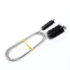 Cepillo para tuberías de pecera, de acero inoxidable, con doble cabezal y resorte, para limpieza de entradas y salidas de acuarios.