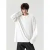 Outono/Inverno 2026 Novo Roupa de Baixo Masculina Estilo Japonês Design Simples Camiseta de Manga Longa com Design de Gola Artística Top Confortável