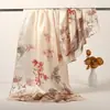 Lenço Estampado de Seda 12mm para Mulheres Primavera Verão Lenço Quadrado de Seda de Amora Estilo Chinês Lenço Versátil Toque de Luxo Leve Lenço Longo