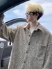Camisa larga de manga larga texturizada estilo Chanel para hombre, top de otoño holgado talla grande, marca de moda, chaqueta casual elegante para hombre