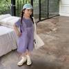 Traje de Verano para Niñas 2023 Nueva Moda Ropa para Niñas Pequeñas Monos de Manga Corta de Verano Estilo Verano