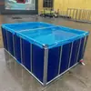 Estanque de Peces de Lona, Caja de Estanque de Peces de Plástico Engrosado, Estanque de Peces Plegable Cuadrado, Tanque de Agua con Soporte de Cuatro Piezas para Cría de Peces y Camarones