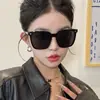 Gafas de Sol de Marco Grande para Mujer, Gama Alta, Adecuadas para Rostros Cuadrados y Redondos, Fotos Pequeñas de Viaje, Protección Solar de Celebridad de Internet, Estilo Hong Kong, Protección UV