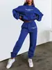 Sudadera con capucha y estampado de letras popular europea y americana de Amazon para mujer, conjunto de pantalones de forro polar casual a la moda