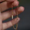 Pulsera Popular de Plata de Ley S925 Chapada en Oro de Tres Piedras de Xiaohongshu para Mujer, Exquisita, Ligera y Lujosa, Apilamiento Ultra Fino, Joyería Simple para la Mano, Versátil