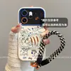 Funda para teléfono móvil adecuada para Opporeno15Pro con soporte y cordón, modelo nuevo 14 Dibujos animados 0Pp0 Gato bailando abstracto
