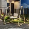 Silla Mecedora de Exterior, Silla Colgante, Cuna Doble para Patio, Hamaca para Terraza de Casa, Jardín, Patio Pequeño, Cesta Colgante, Columpio de Exterior