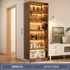 Estantería, Gabinete de Almacenamiento Estilo Antiguo, Gabinete de Almacenamiento Integrado en Pared, Gabinete de Almacenamiento Multicapa para Oficina, Vitrina de Pie para Sala de Estar