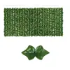 Rolo de Cerca Simulada Cerca de Rattan Cerca Decorativa de Flores Artificiais para Exterior Cerca Telescópica Simulada Planta Verde Jardim Varanda Flor Artificial