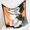 Pañuelo cuadrado grande de 90 con estampado de flores de moda para mujer, diseño nicho ins, chal de seda sedosa, bufanda protectora solar al por mayor