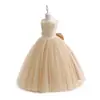 Nuevo vestido de noche sin espalda con gran lazo para niña, vestido de gasa esponjosa, vestido de princesa, vestido para anfitriona de boda, vestido de dama de honor