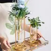 Vaso de Vidro de Ferro Escandinavo Estilo Ins Decoração para Casa Simples Pequeno Arranjo de Flores Frescas Peitoril da Janela Vaso Criativo
