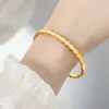 Estilo Ins Europeu e Americano Venda Quente Não Desbota Pulseira com Fivela de Losango em Forma de Cobra Material de Aço Titânio Pulseira Banhada a Ouro Real 18K Atacado