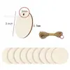 Agujero de Madera sin Terminar Virutas de Madera Piezas Redondas en Blanco Cuadradas Decoración Navideña DIY Decoración para Fiestas en Casa