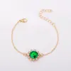 Pulsera transfronteriza europea y americana de esmeralda y diamante con formas de corazón, ovaladas, de lágrima, cuadradas y redondas, joyería de moda para novia al por mayor