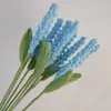 Tejido de Lana Flores Artificiales Crochet Lavanda Flores Inmortales Decoración del Hogar Flores de Lana Ramo Festivo Tejido