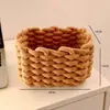 Cesta de Armazenamento Trançada para Uso Doméstico, Cesta de Armazenamento para Sala de Estar, Quarto, Cabeceira, Itens Diversos de Mesa, Cesta para Lanches