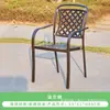 Mesa e Cadeira Simples de Ferro Forjado de Alumínio Fundido Personalizadas de Fábrica Conjunto Pequeno para Varanda Pátio de Villa Terraço Lazer ao Ar Livre