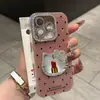 Funda de Teléfono Espejo 3D de Gato Estilo Ins Adecuada para Apple 17 Pro Max, iPhone 15 Modelo Nuevo, 14 para Mujeres, 16