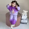 Conjunto de Otoño Degradado para Niñas Nueva Moda Infantil Estampado de Dibujos Animados Ropa de Bebé Conjunto Deportivo de Dos Piezas para Otoño