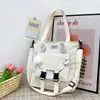 Bolsa de Tote para Clase de Tutoría de Estudiante de Secundaria Modelo 2025, Bolso de Mujer, Estilo Coreano Dulce Gran Capacidad Bolso Cruzado, Lona de Una Pieza para Dropshipping