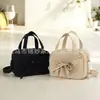 Nova Bolsa de Armazenamento Multifuncional, Bolsa de Maquiagem Lisa com Laço, Bolsa Divertida, Pequena Bolsa de Mão para Viagem, Bolsa de Armazenamento