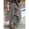 Calça Balão de Nove Pontos Estilo Japonês para Mulheres, Novo Modelo 2026, Calça Cinza, Estilo Preguiçoso, Tamanho Plus, Cobre o Quadril, Emagrecimento, Calça Casual de Perna Larga