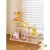 Estante para Flores para Repisa de Ventana de Madera Maciza, Soporte Decorativo Creativo para Suculentas, Estante de Almacenamiento Multinivel para Escritorio en Esquina de Balcón Interior