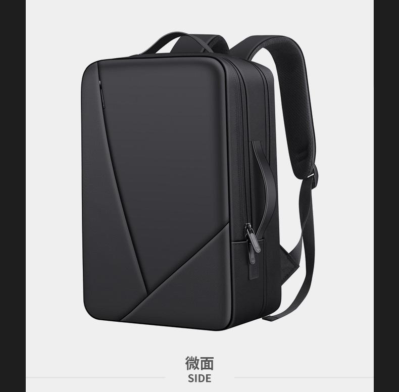尼龙皮膜拼接立体定型15.6寸双肩包可扩容可定制LOGO (