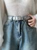 Cinto Prata Branco Simples Larga Chegada Nova Cinto de Calça Vintage Dourado Jeans Y2K Coreia do Sul Mulheres