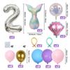 Prata transfronteiriça Digital Fishtail Shell Balloon Combinação terno Balão de Filme de Alumínio Balão de Decoração de Aniversário Infantil