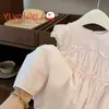 [Novos Produtos de Verão] Roupas Infantis, Estilo de Verão para Meninas, Mangas Vazadas, Laço, Doce Vestido de Princesa, Vestido Colete para Bebê Menina
