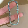 Elegante pulsera de bucle trenzado de vid de dos tonos rosa y azul para mujer, simple, elegante, versátil y adecuada para superponer