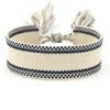 Pulsera de Cinta Tejida Estilo Étnico con Texto Bordado y Borlas, Pulsera Trenzada DIY, Diseño Simple, 104 Colores Disponibles, Pulsera Estilo Europeo y Americano