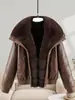 Nova Jaqueta de Algodão com Gola Lapela para Comércio Exterior Feminina Curta Estilo Coreano Versátil Roupa de Inverno Casaco Feminino Parka Espessa com Acolchoado de Algodão