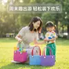 Bolsa de Praia Eva Perfurada em Estoque, Bolsa de Mão Feminina de Grande Capacidade, Bolsa Cesta Organizadora de Cosméticos, Bolsa Transversal