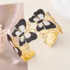 Europa y Estados Unidos transfronterizo nuevo acero inoxidable gota de aceite pintado al óleo pulsera abierta exagerada para mujer chapado en oro de 18K pulsera venta al por mayor