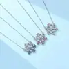 Collar Popular Transfronterizo Europeo y Americano de Diamantes Completos para Mujer, Lujo Ligero Chapado en Aleación Colgante Copo de Nieve Invierno Cadena de Clavícula Accesorios al por Mayor